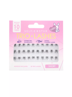 Selfie Star Накладные пучки Trio Lashes, длина короткая / Trio Lashes, short length SSTLS01, 30 шт